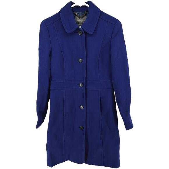 J.Crew Classic Lady Day Coat Italian Double Cloth Pocket Wool Thinsulate Blue 4 - Picture 2 of 5